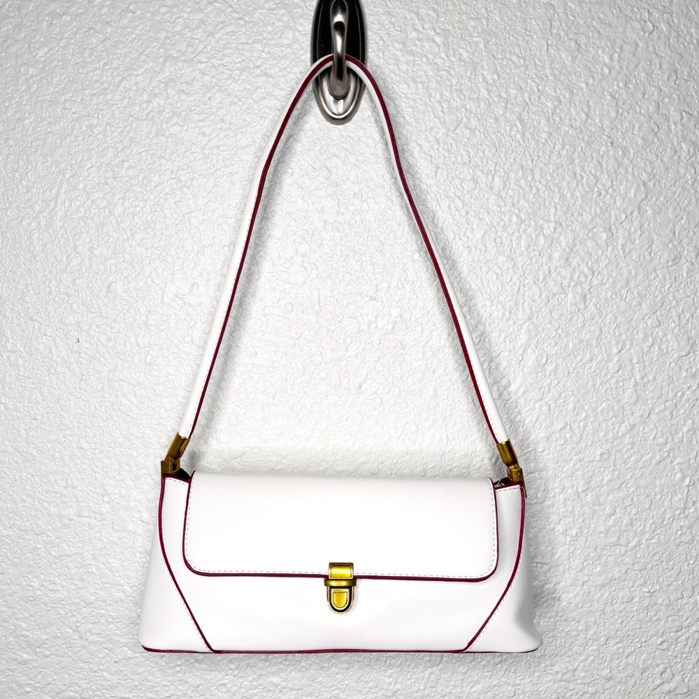 UNBRANDED WHITE STRUCTURED SMALL SHOULDER BAG